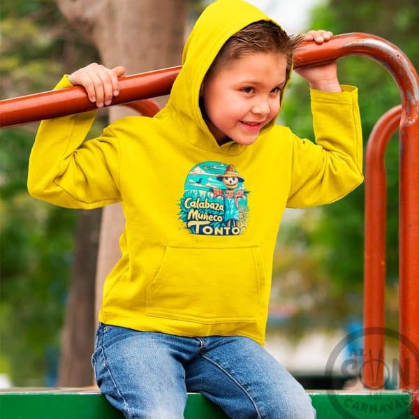 sudadera calabaza muñeco tonto con gorro amarilla