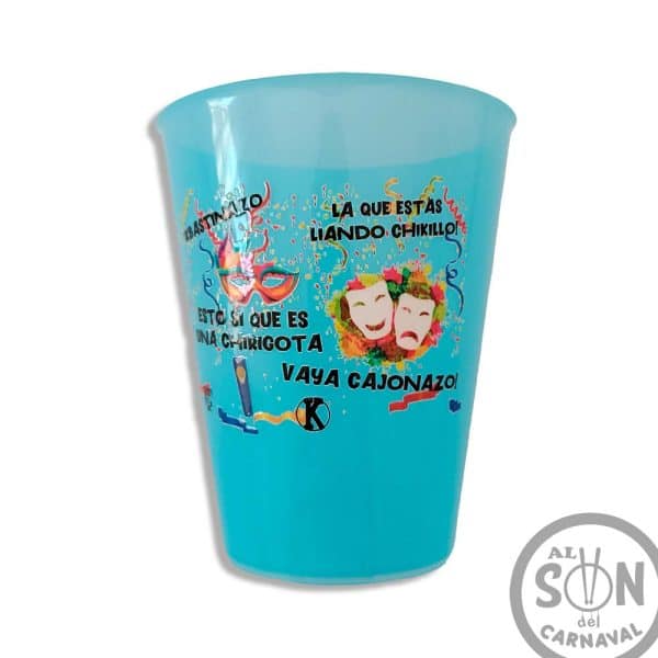 Vaso de plastico carnavalero - azul