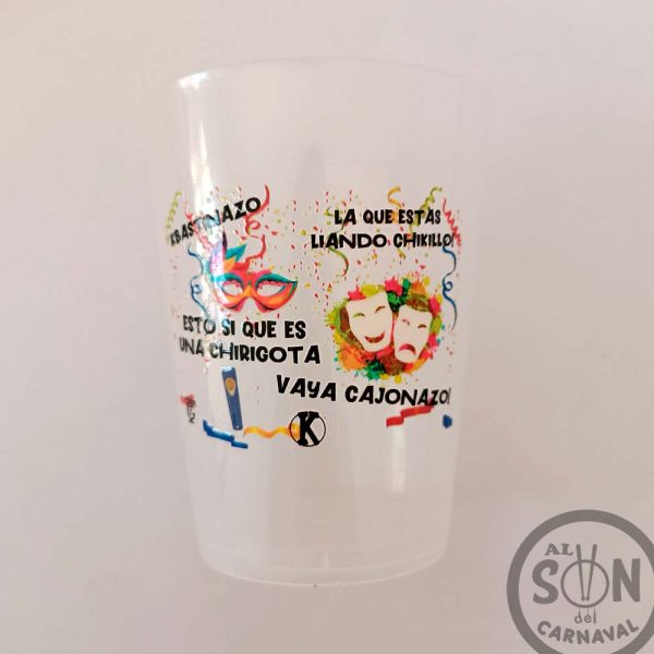 Vaso de plastico carnavalero - transparente