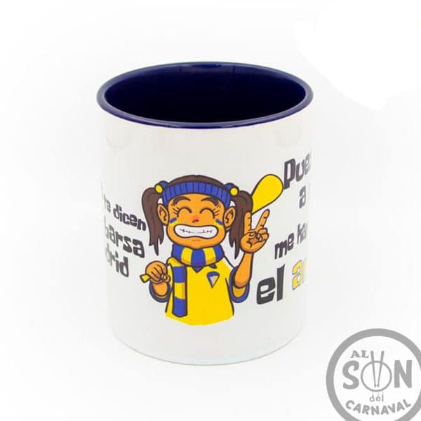 taza me han dicho que el amarillo de ceramica - azul