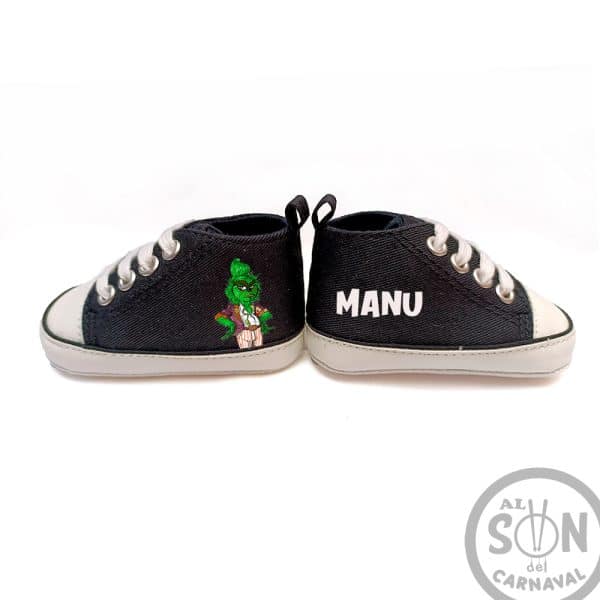 zapatillas para bebe el grinch de cai - negras