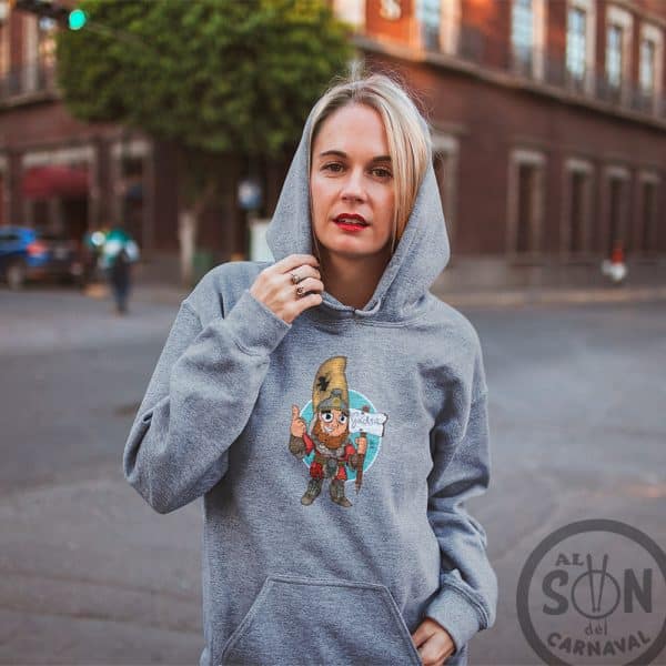 sudadera comparsa gadiritas con gorro gris