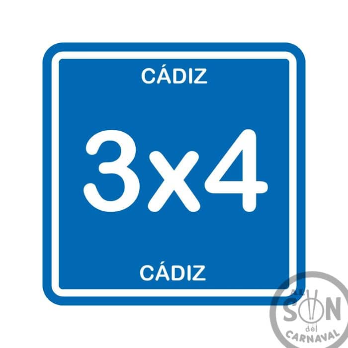 pegatina de coche Cadiz 3x4