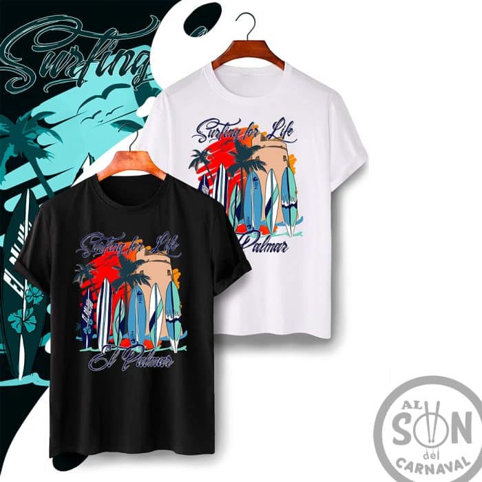 camiseta Surfing Palmar hombre